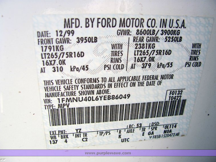image for item 4306 2000 Ford Excursion XLT