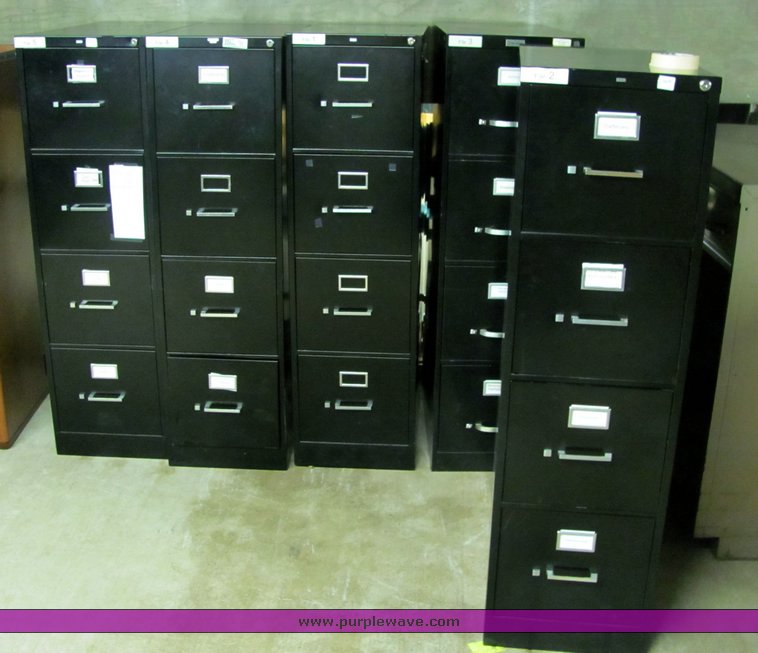 image for item 4427 (5) four drawer filing cabinets