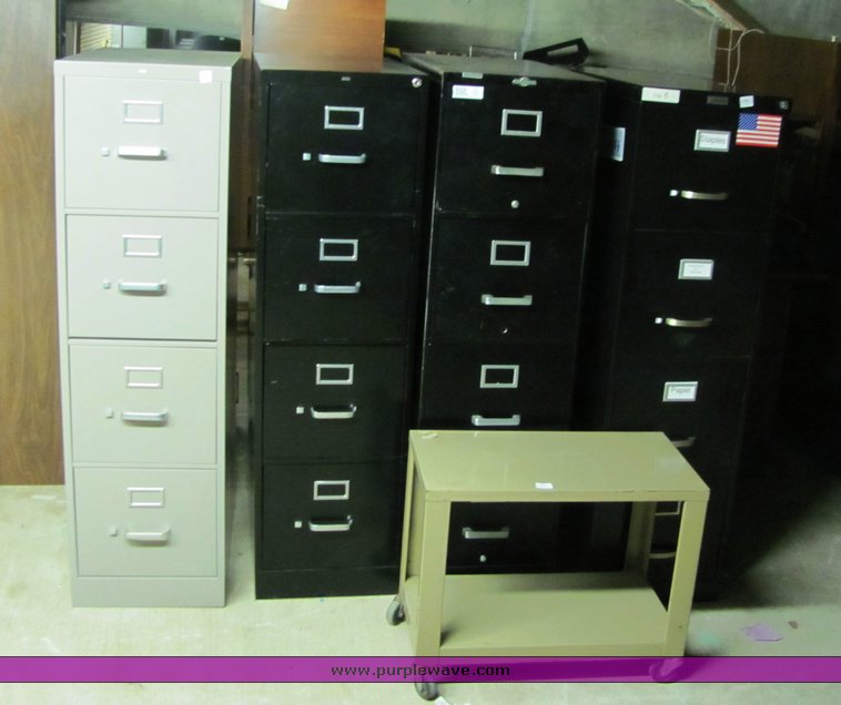 image for item 4428 (4) four drawer filing cabinets
