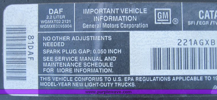 image for item 3819 1998 Chevrolet S10