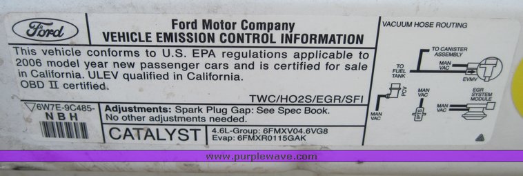 image for item 3826 2006 Ford Crown Victoria Police Interceptor