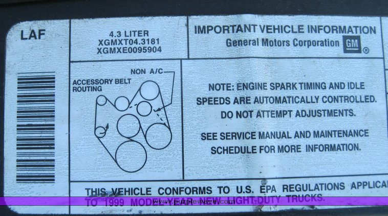 image for item 3829 1999 Chevrolet S10