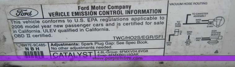 image for item 3831 2006 Ford Crown Victoria Police Interceptor