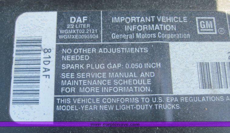 image for item 3845 1998 Chevrolet S10