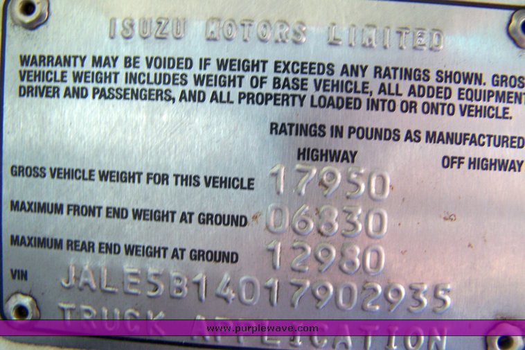 image for item 3888 2001 Isuzu NQR