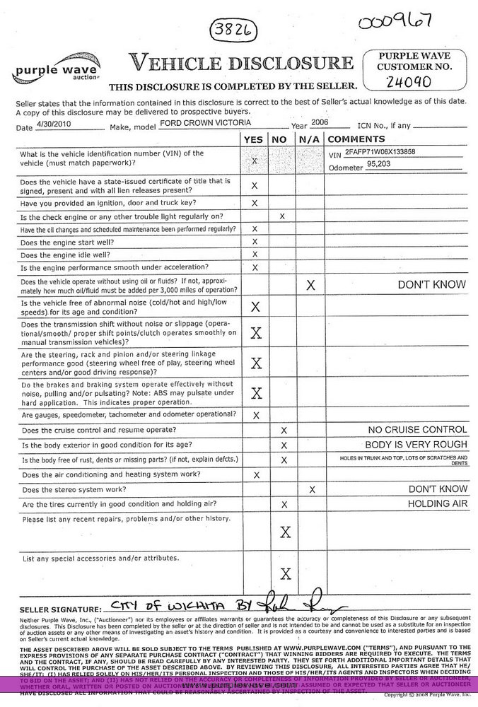 image for item 3826 2006 Ford Crown Victoria Police Interceptor