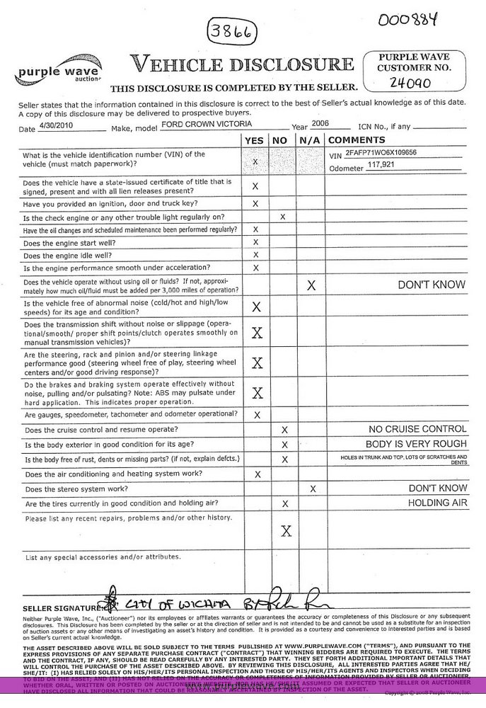 image for item 3866 2006 Ford Crown Victoria Police Interceptor