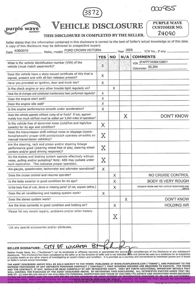 image for item 3872 2006 Ford Crown Victoria Police Interceptor