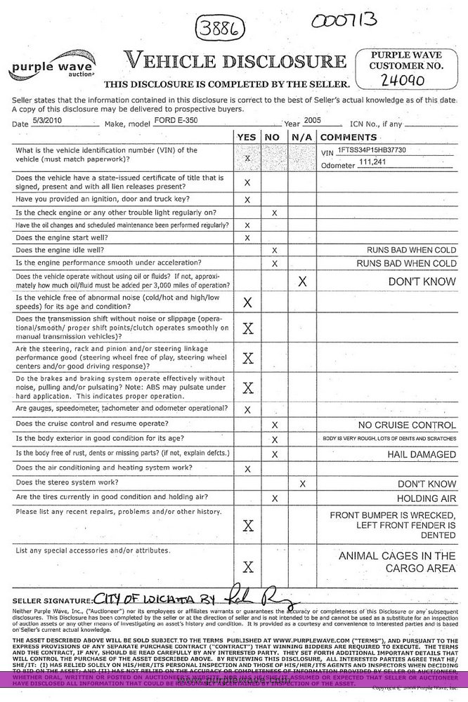 image for item 3886 2005 Ford Econoline E350 Super Duty