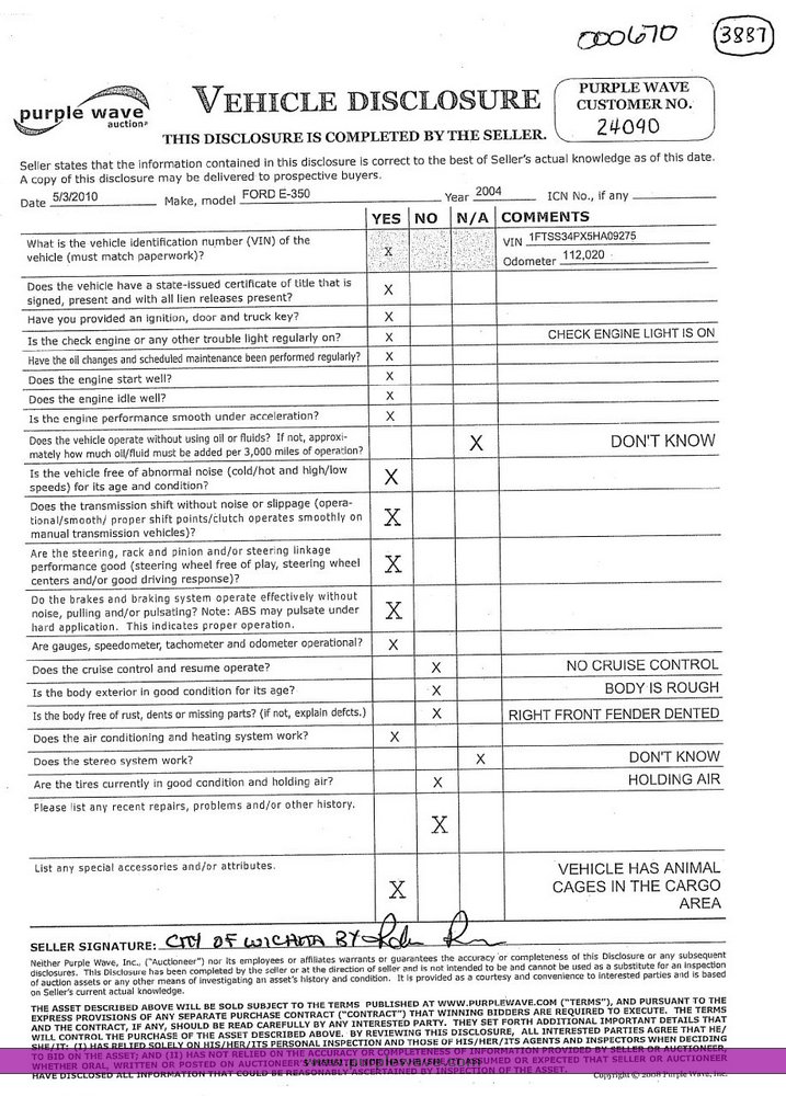 image for item 3887 2005 Ford Econoline E350 Super Duty