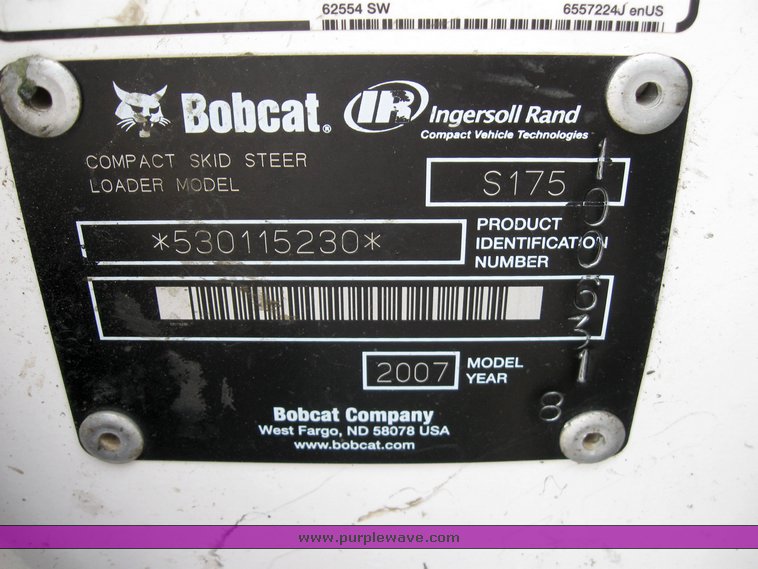image for item 6634 2007 Bobcat S175 skid steer