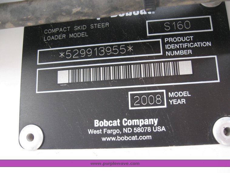 image for item 6638 2008 Bobcat S160 skid steer