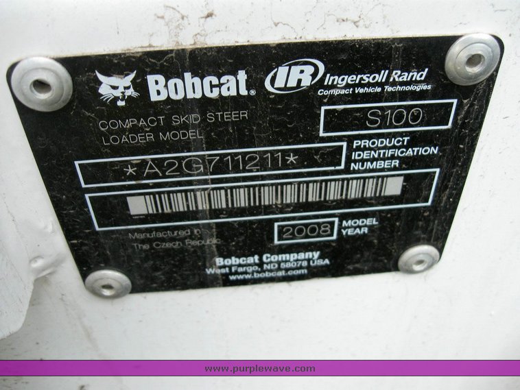 image for item 6731 2008 Bobcat S100 skid steer
