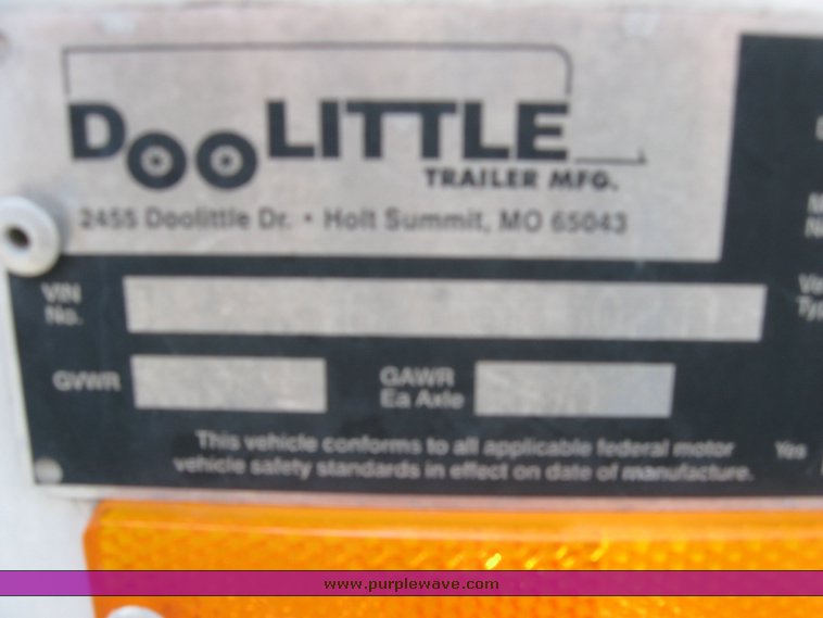 image for item 3756 2003 Doolittle cargo trailer