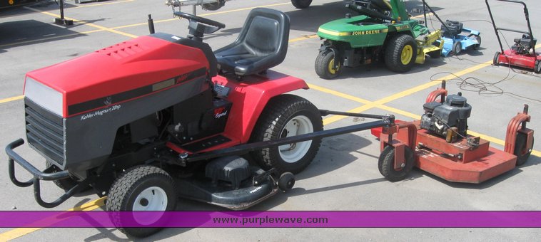 image for item 3992 Garden tractor with pull-beside mower and trim mower
