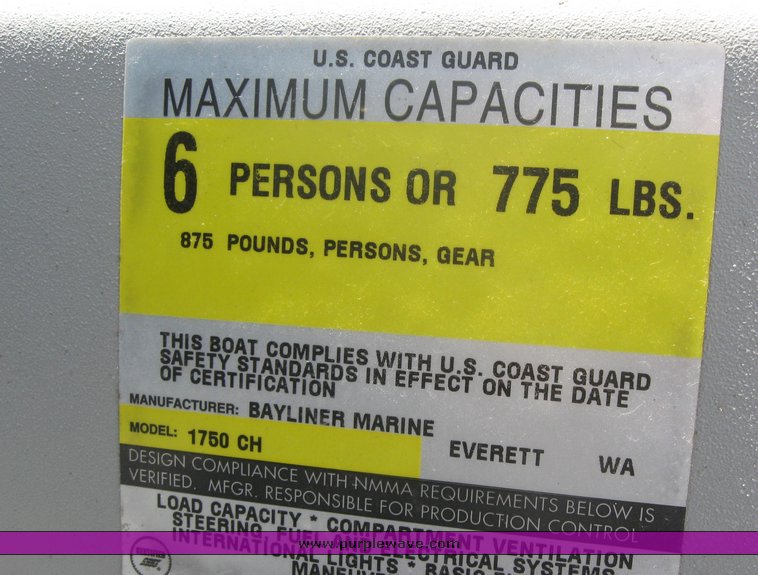 image for item 3995 1998 Bayliner Capri 1750 LS 18' ski boat