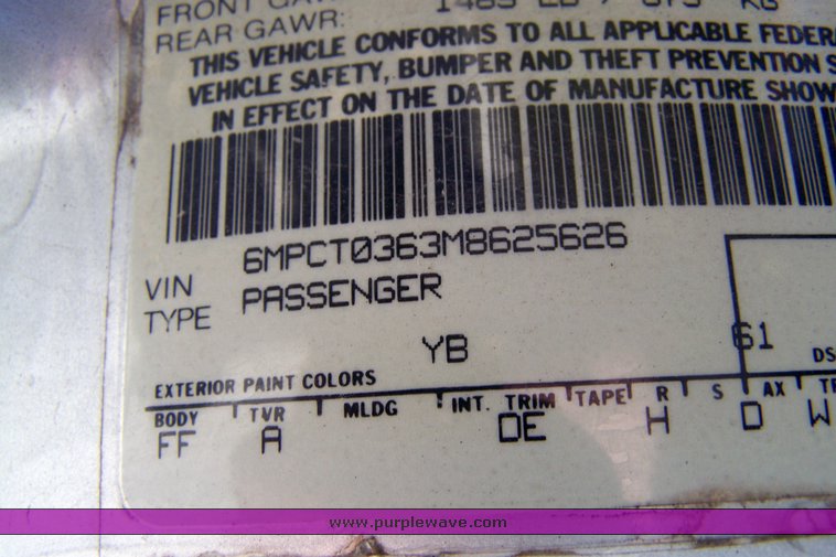 image for item 8000 1991 Mercury Capri XR2 convertible