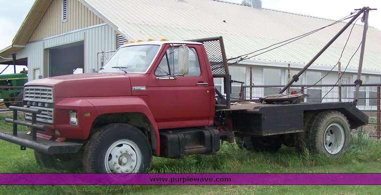 image for item 8113 1981 Ford F800 gin pole truck