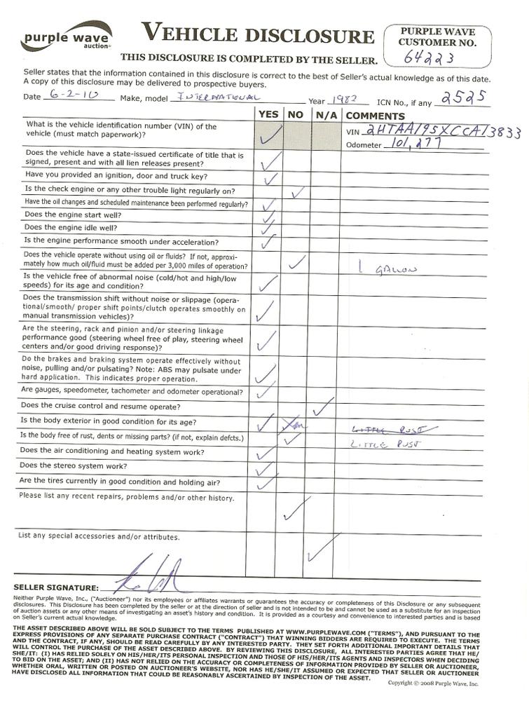 image for item 2525 1981 International dump truck