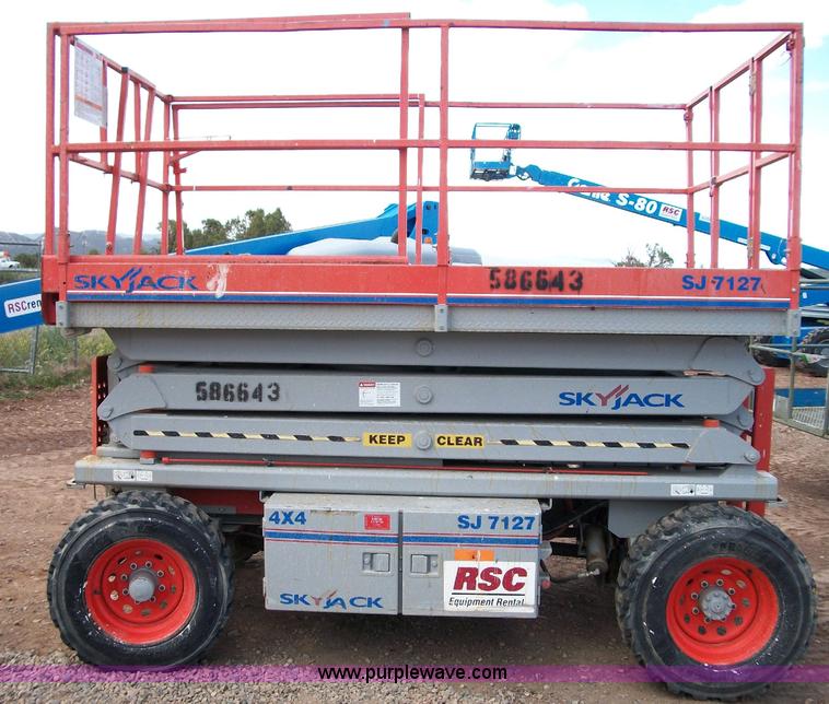 image for item 1054 2005 Skyjack SJ 7127 rough terrain scissor lift