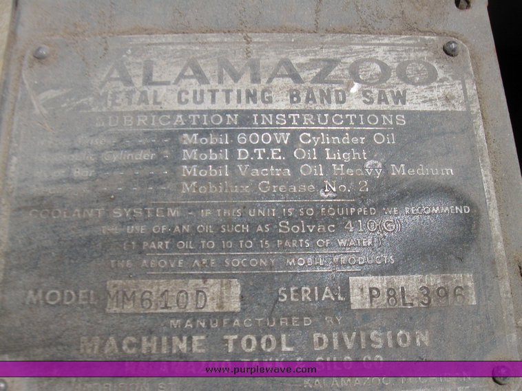 image for item 2365 Kalamazoo MM610D metal cutting band saw