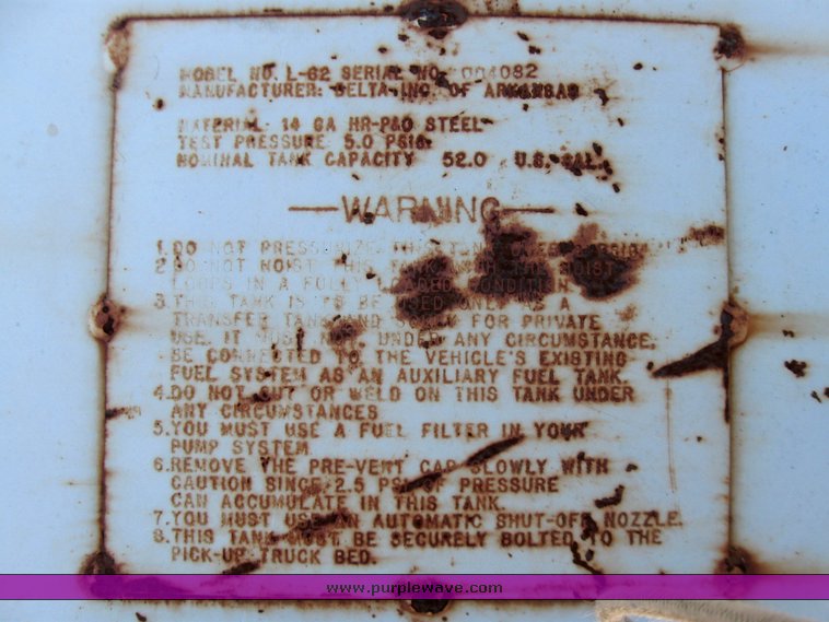 image for item 2385 52 gallon L shaped fuel tank