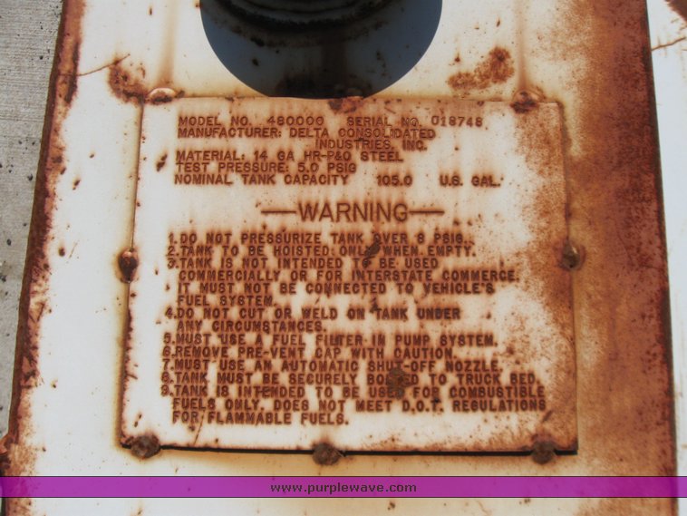 image for item 2388 105 gallon L shaped fuel tank