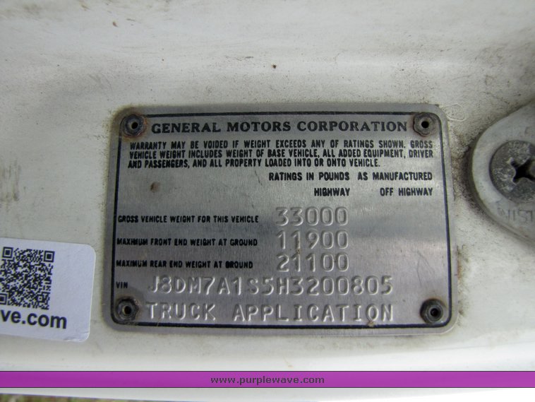 image for item 3326 1987 GMC 7000 forward cab over 24' rollback truck