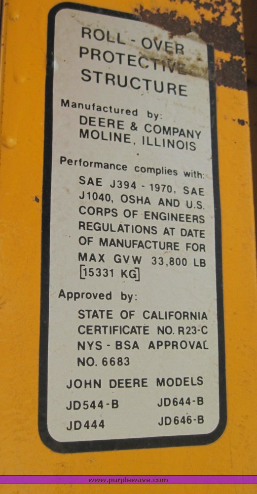 image for item 3915 1984 John Deere 544-B wheel loader