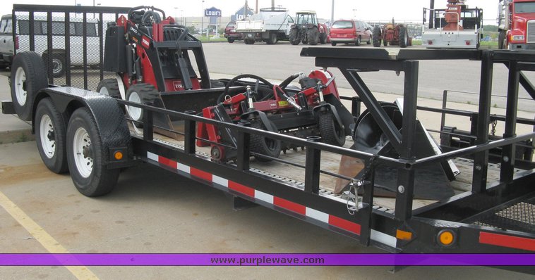 image for item 5011 Toro mini skid steer, attachments and custom trailer