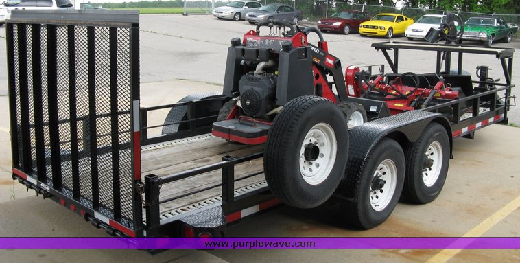 image for item 5011 Toro mini skid steer, attachments and custom trailer