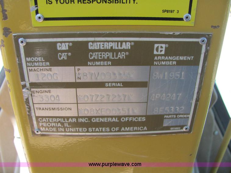 image for item 6122 1990 Caterpillar 120G articulated motor grader