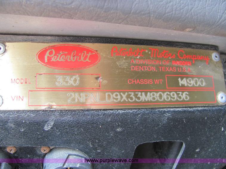 image for item 6123 2003 Peterbilt Conventional 330 tandem axle dump truck