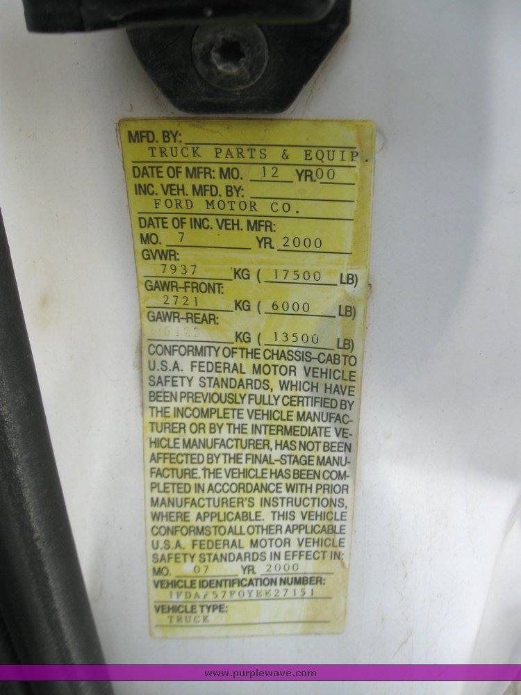 image for item 7388 2000 Ford F550 service truck