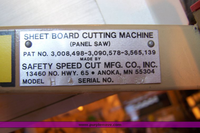 image for item 8500 Safety Speed Cut mfg. panel saw