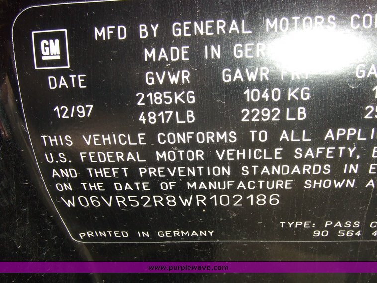 image for item 2110 1998 Cadillac Catera