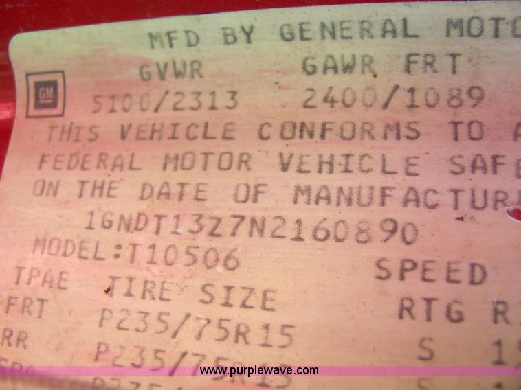 image for item 6191 1992 Chevrolet S10 Blazer