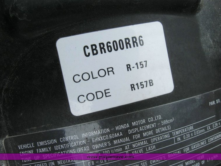 image for item 6816 2006 Honda CBR 600RR motorcycle