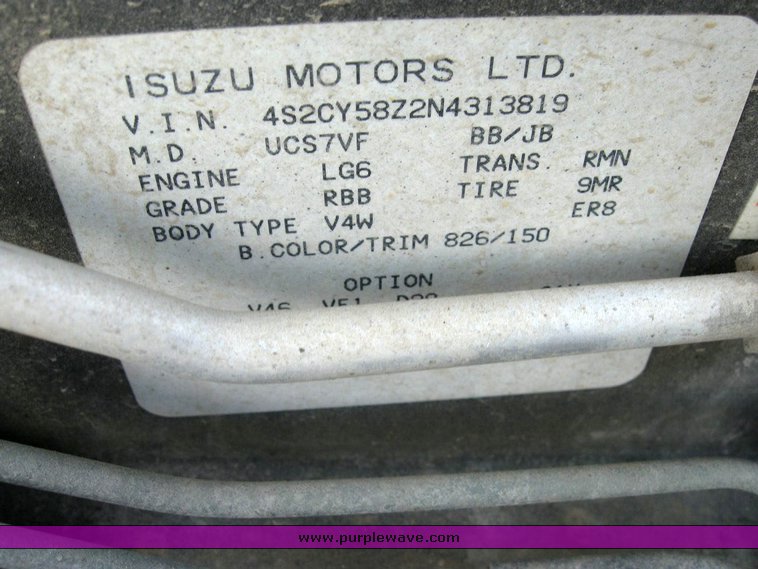 image for item 6835 1992 Isuzu Rodeo