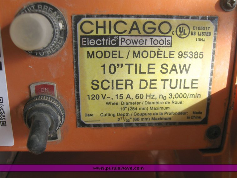 image for item 7275 Chicago Electric 10" tile saw