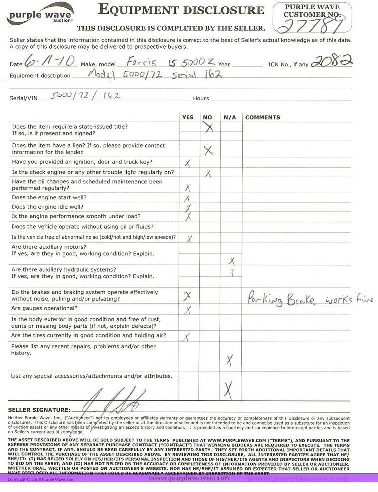 image for item 2082 Ferris IS 5000Z riding lawn mower