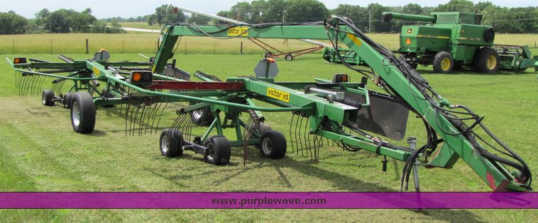 image for item 3357 Two Victor rotary rakes with double rake hitch