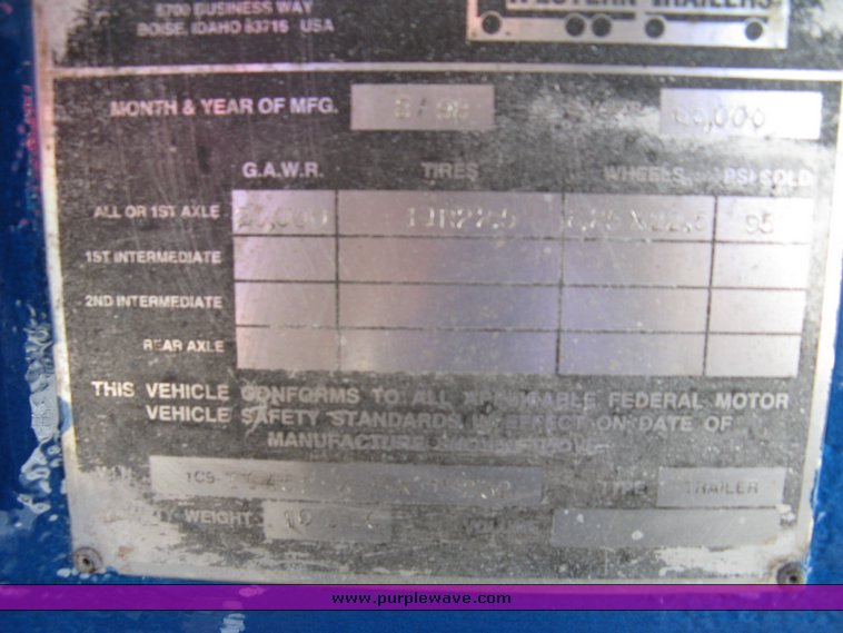 image for item 5015 1999 Western Trailers 45' flat bed hopper trailer