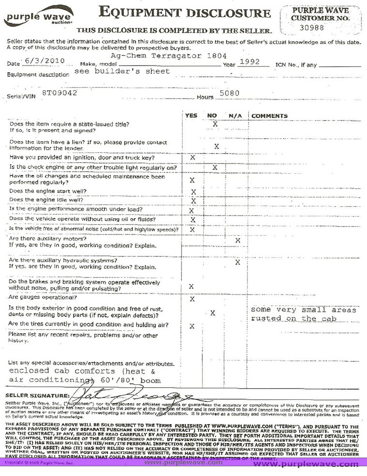 image for item 1009 1992 Ag-Chem 1804