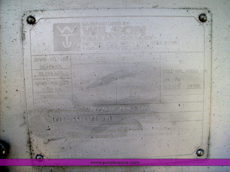 image for item 7302 1999 Wilson DWH 400C grain trailer