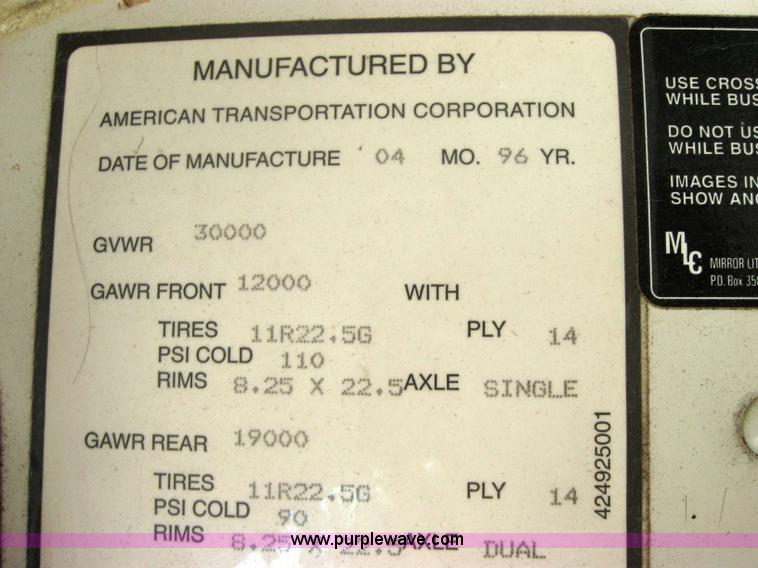 image for item 2502 1996 International Series 3000 Genesis school bus