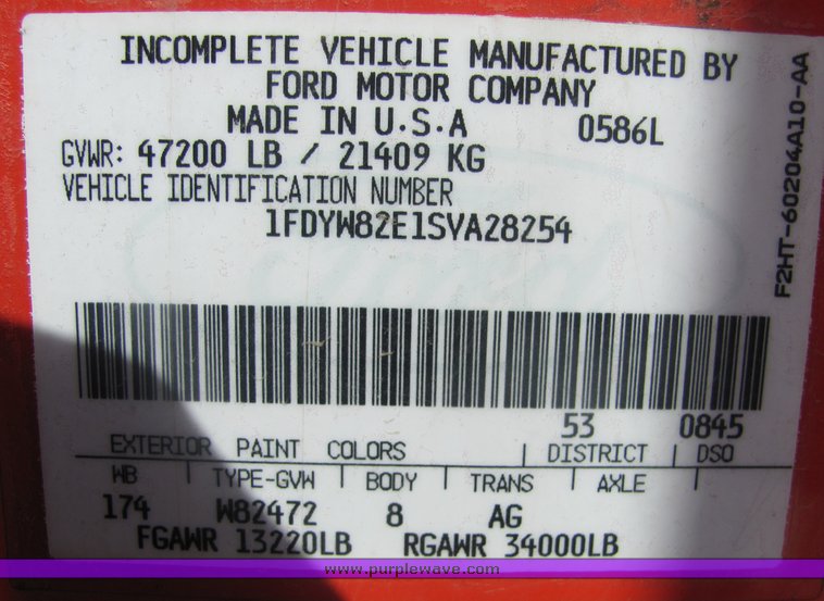 image for item 4394 1995 Ford LNT8000 dump truck