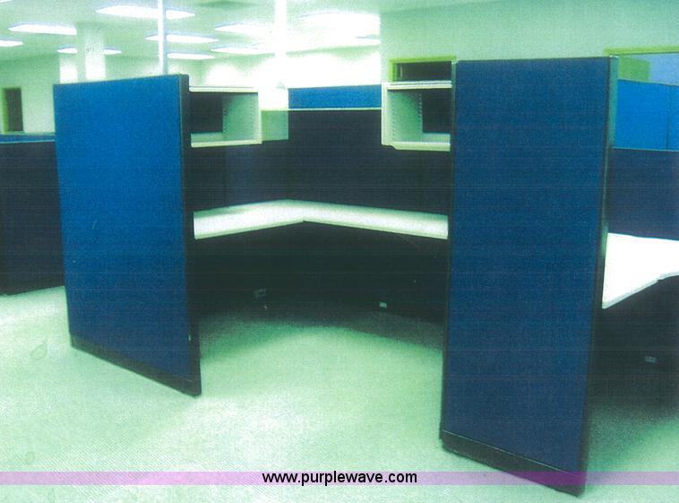image for item 6438 Cubical office dividers, desks, and filing drawers