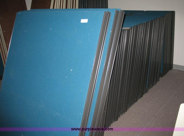 image for item 6438 Cubical office dividers, desks, and filing drawers