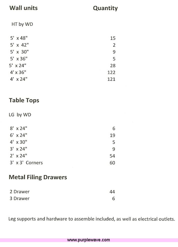 image for item 6438 Cubical office dividers, desks, and filing drawers